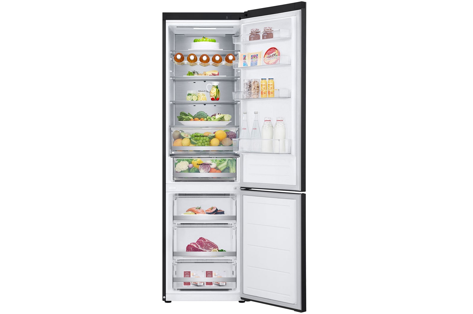 LG 387L ThinQ™ Kombinovaná chladnička, Černá/šedá, GBV5250CEP